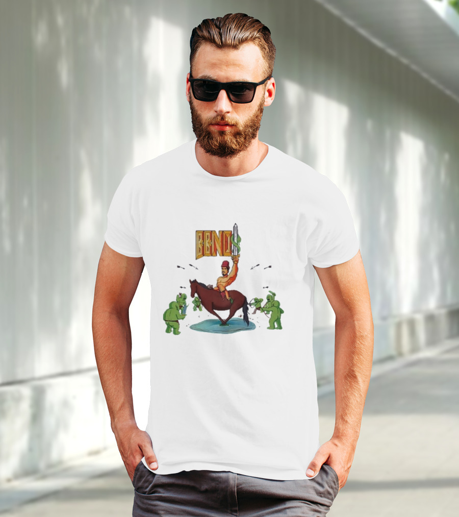 BBNo$ Sword Riding Horse Surrounded By Green Creatures T-Shirt