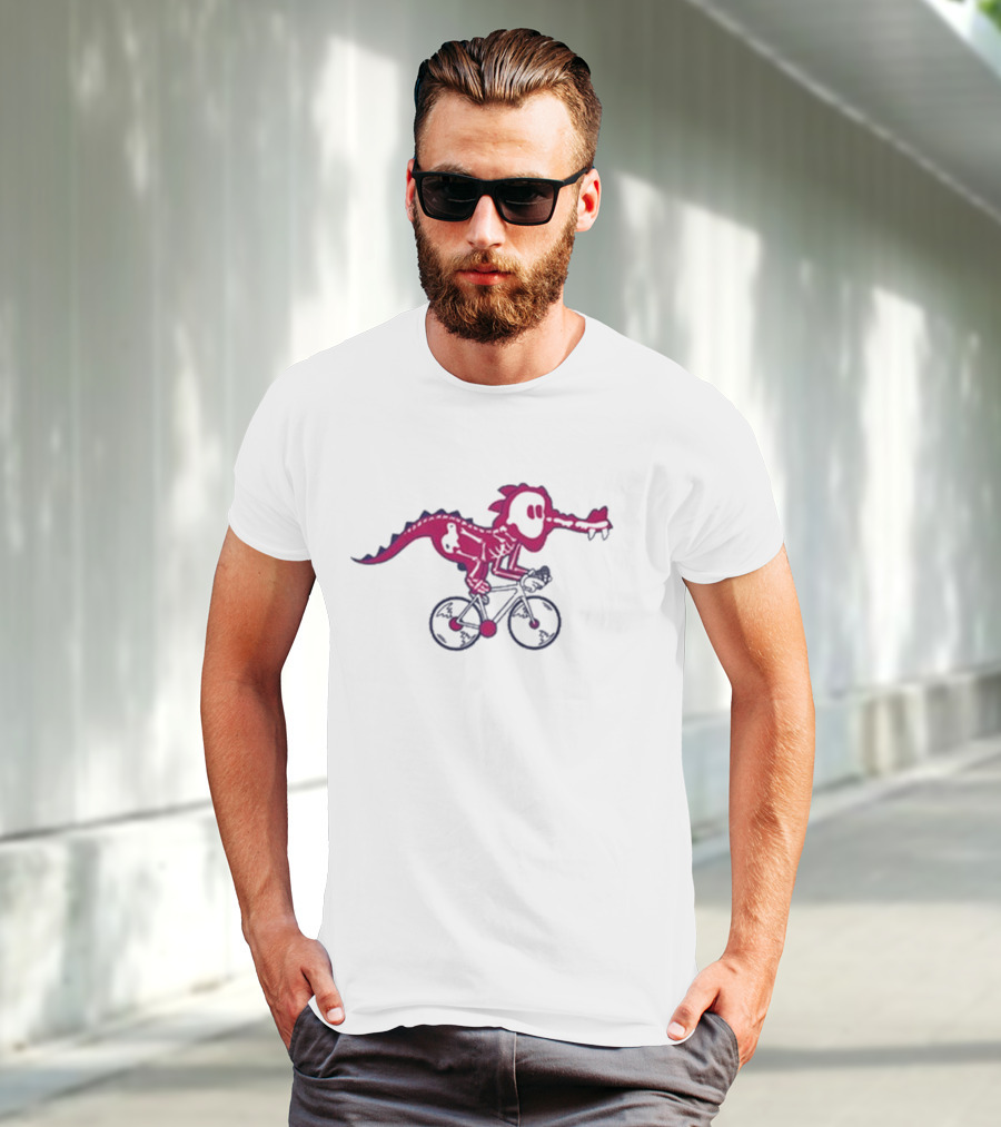 Ef Pro Cycling Skeleton Dinosaur On Bike T-Shirt