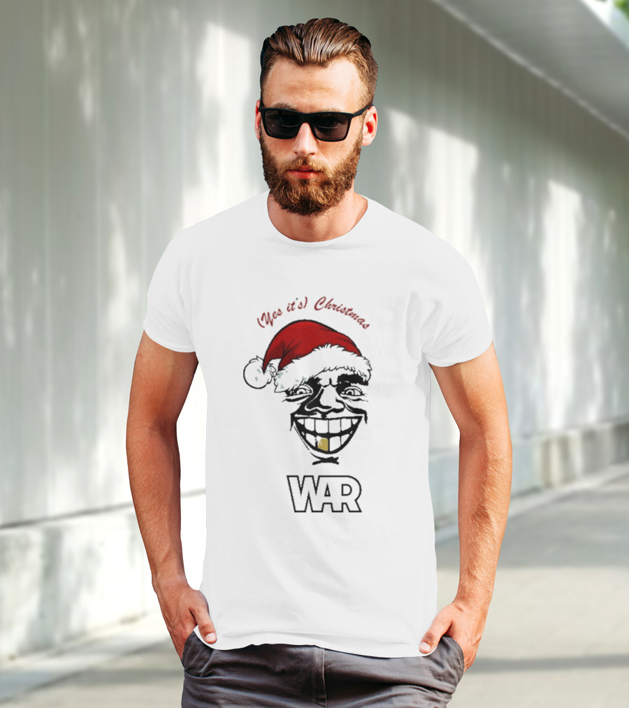 WAR Yes It’s Christmas Santa Grinning Face T-Shirt