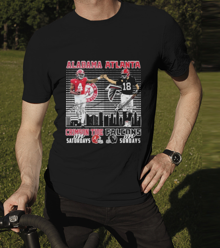 Alabama Atlanta Crimson Tide On Saturdays Falcons On Sundays T-Shirt