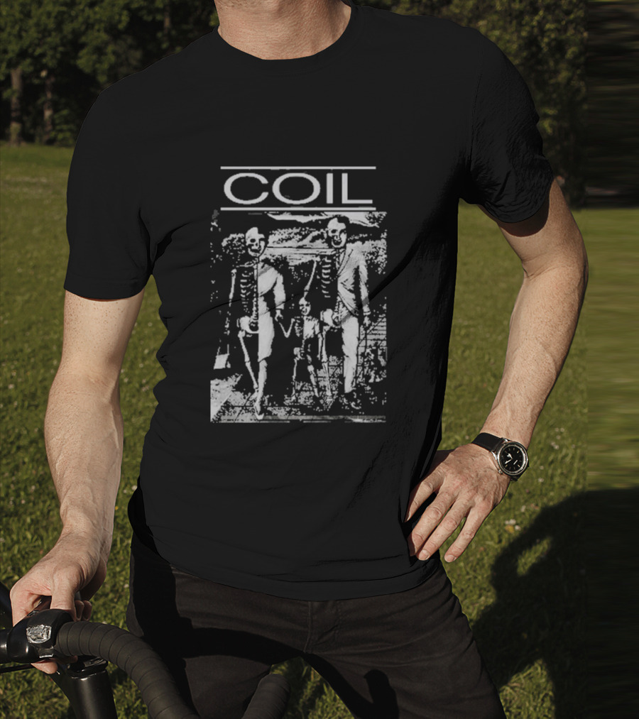 COIL Unnatural History Compilation Bela Lugosi Makes Tracks Skeleton Family T-Shirt