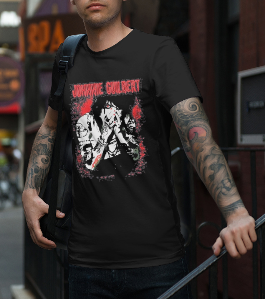 Johnnie Guilbert Red And Black Artistic Tattoo T-Shirt