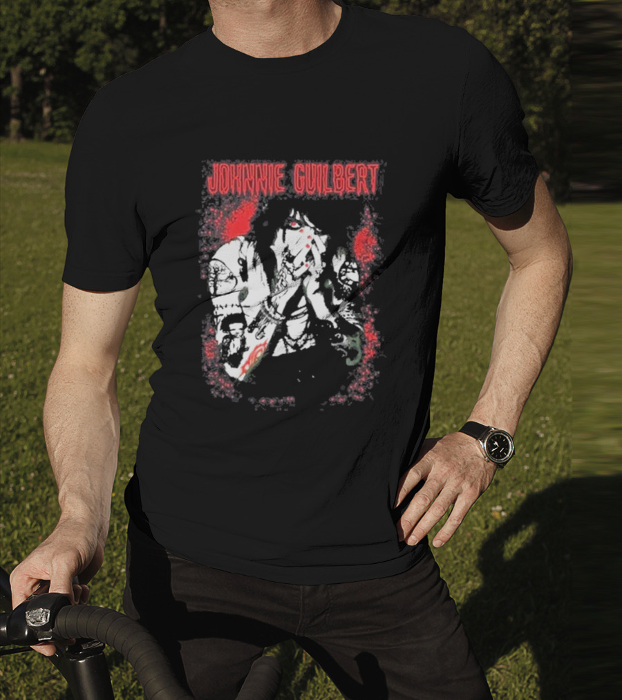 Johnnie Guilbert Red And Black Artistic Tattoo T-Shirt