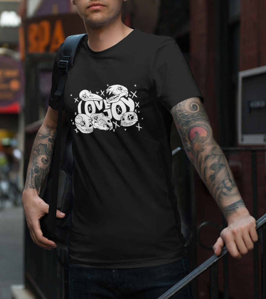 Lovejoy X X Skull Art With Crossed Out Eyes T-Shirt