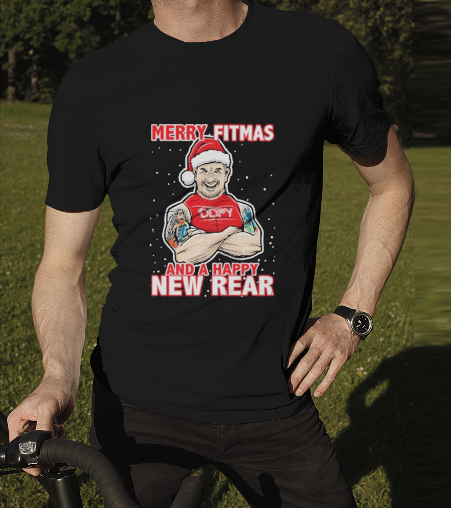 Merry Fitmas And A Happy New Rear DDPY Santa Hat Tattoos T-Shirt