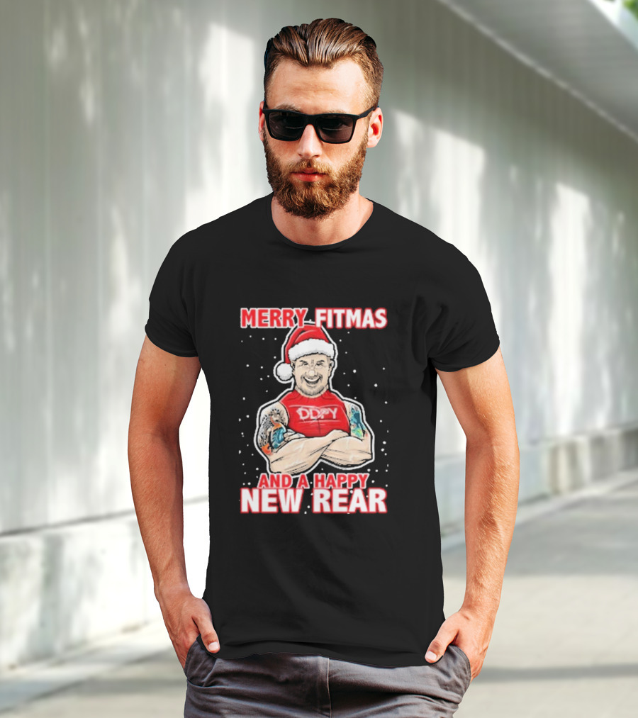 Merry Fitmas And A Happy New Rear DDPY Santa Hat Tattoos T-Shirt