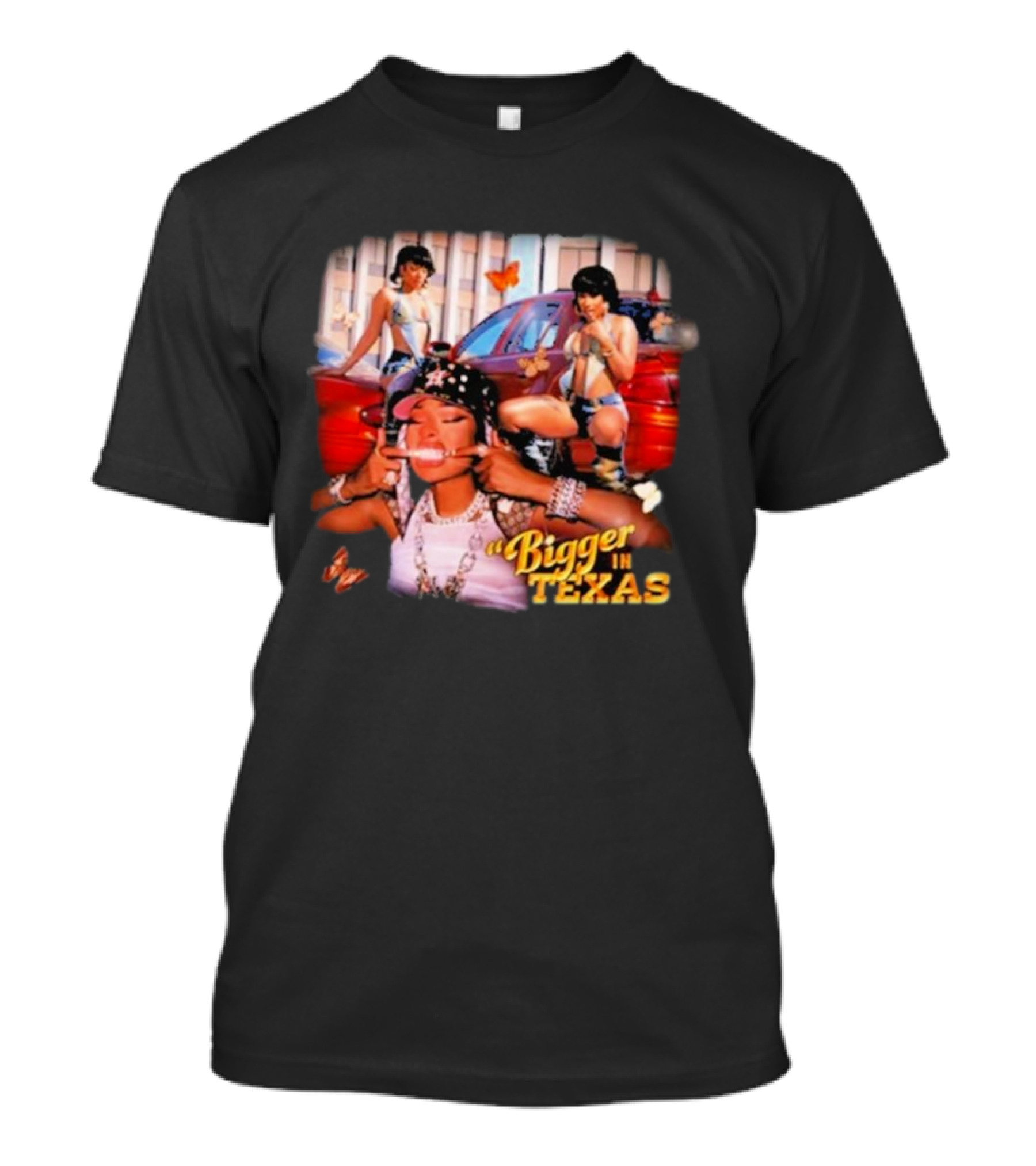 Bigger In Texas Retro Car And Girls T-Shirt