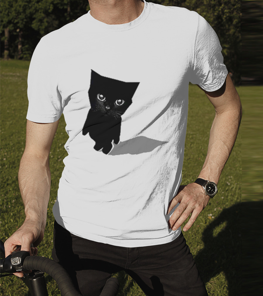 Sluj Art Bro Cute Black Cat Pixelated T-Shirt