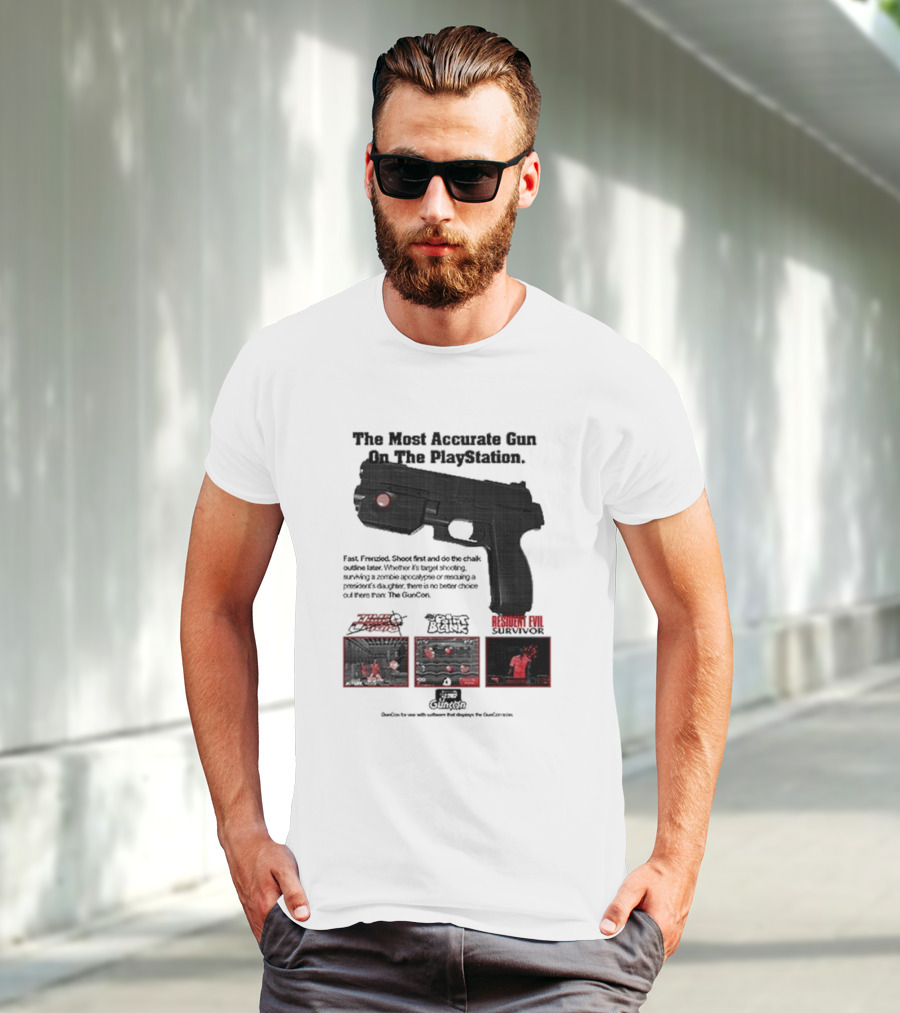 The Most Accurate Gun On The PlayStation Resident Evil Survivor Point Blank GunCon T-Shirt