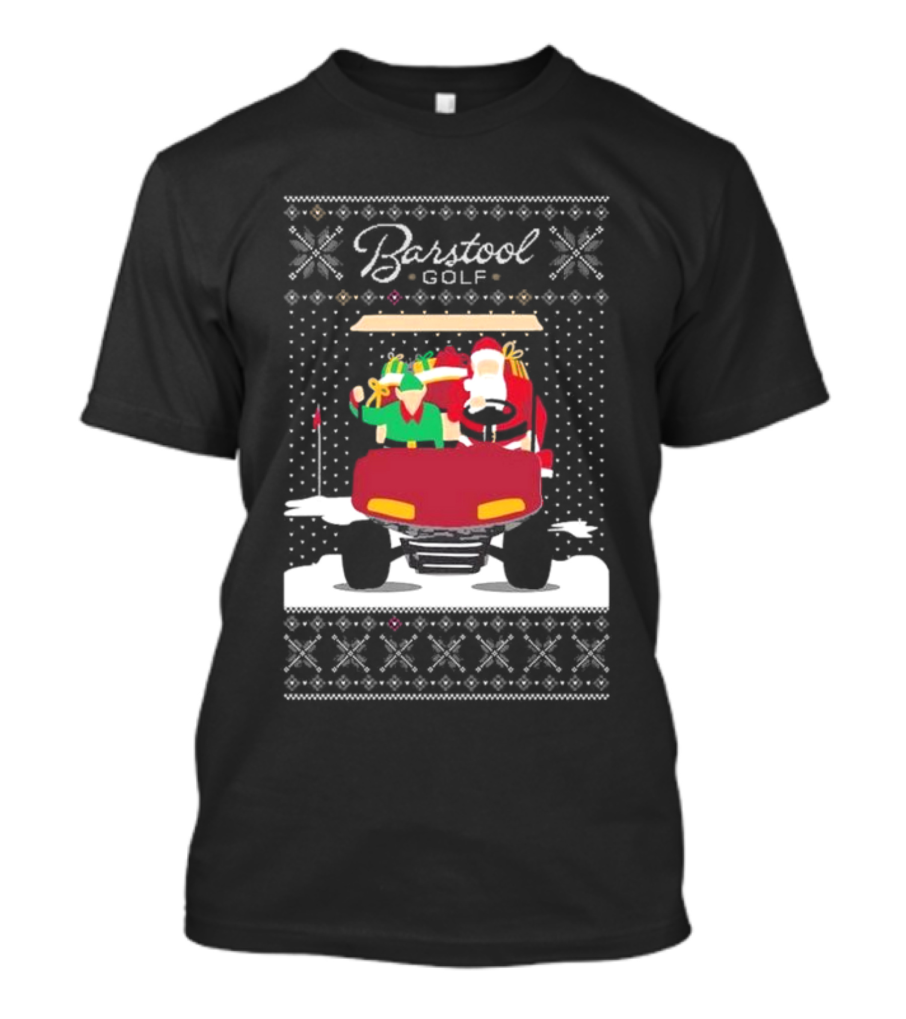 Golf Santa Golf Cart Ugly Christmas T-Shirt
