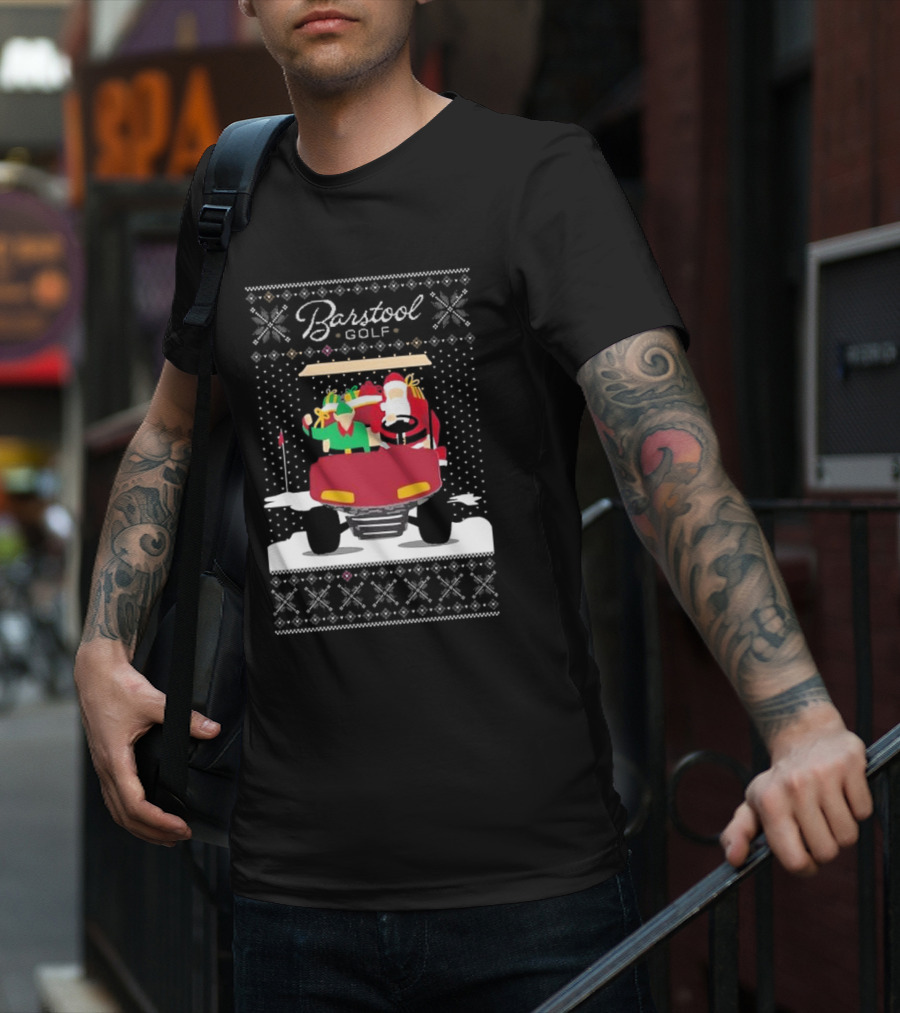 Golf Santa Golf Cart Ugly Christmas T-Shirt