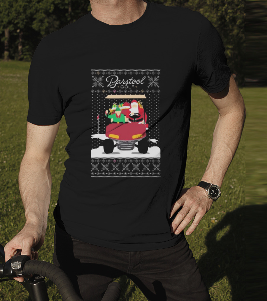Golf Santa Golf Cart Ugly Christmas T-Shirt