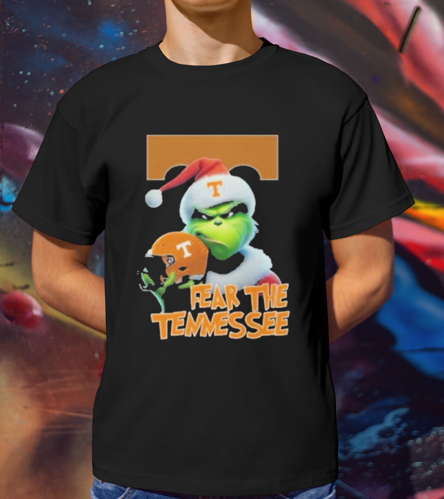 Fear The Tennessee Volunteers Grinch Football Helmets T-Shirt