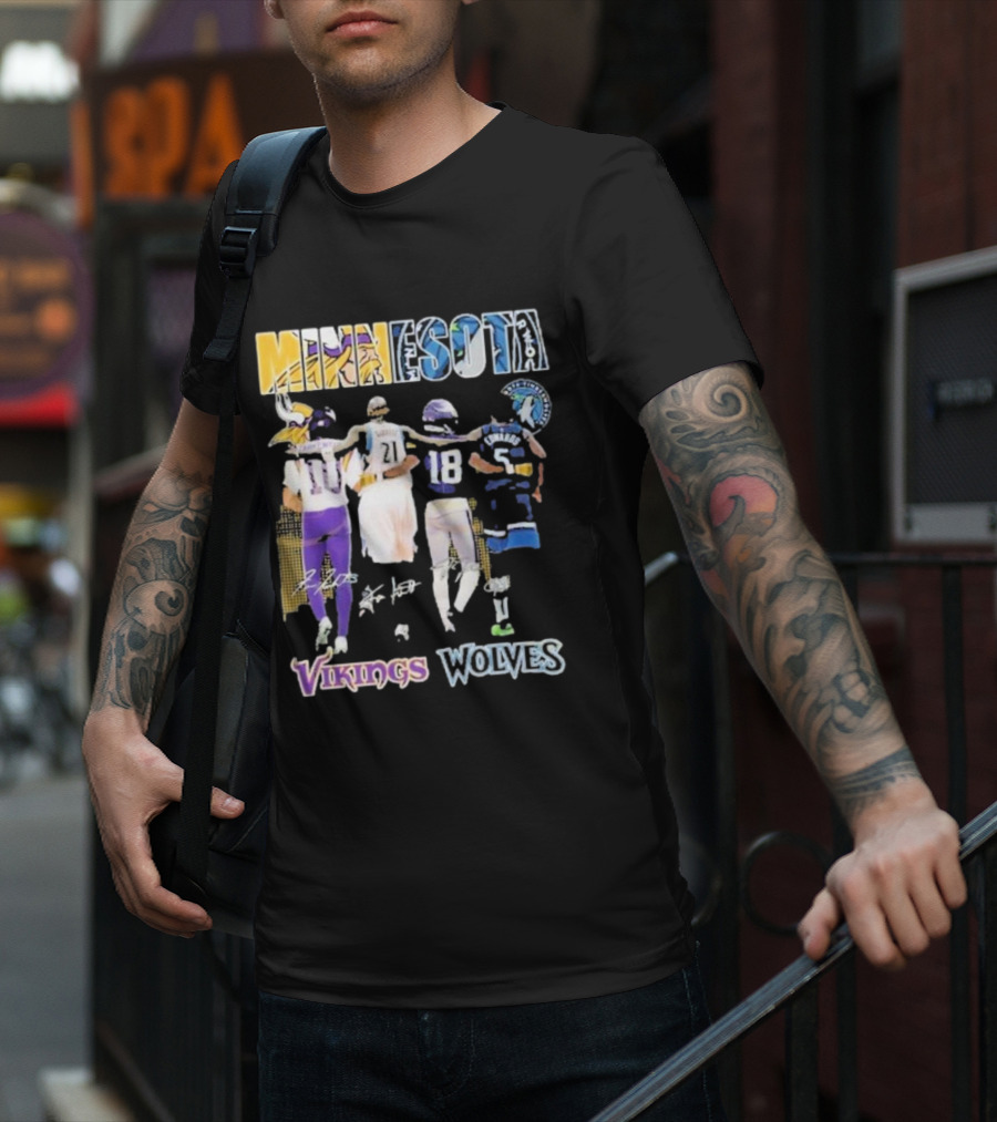 Minnesota Vikings Wolves Signature Collaboration T-Shirt