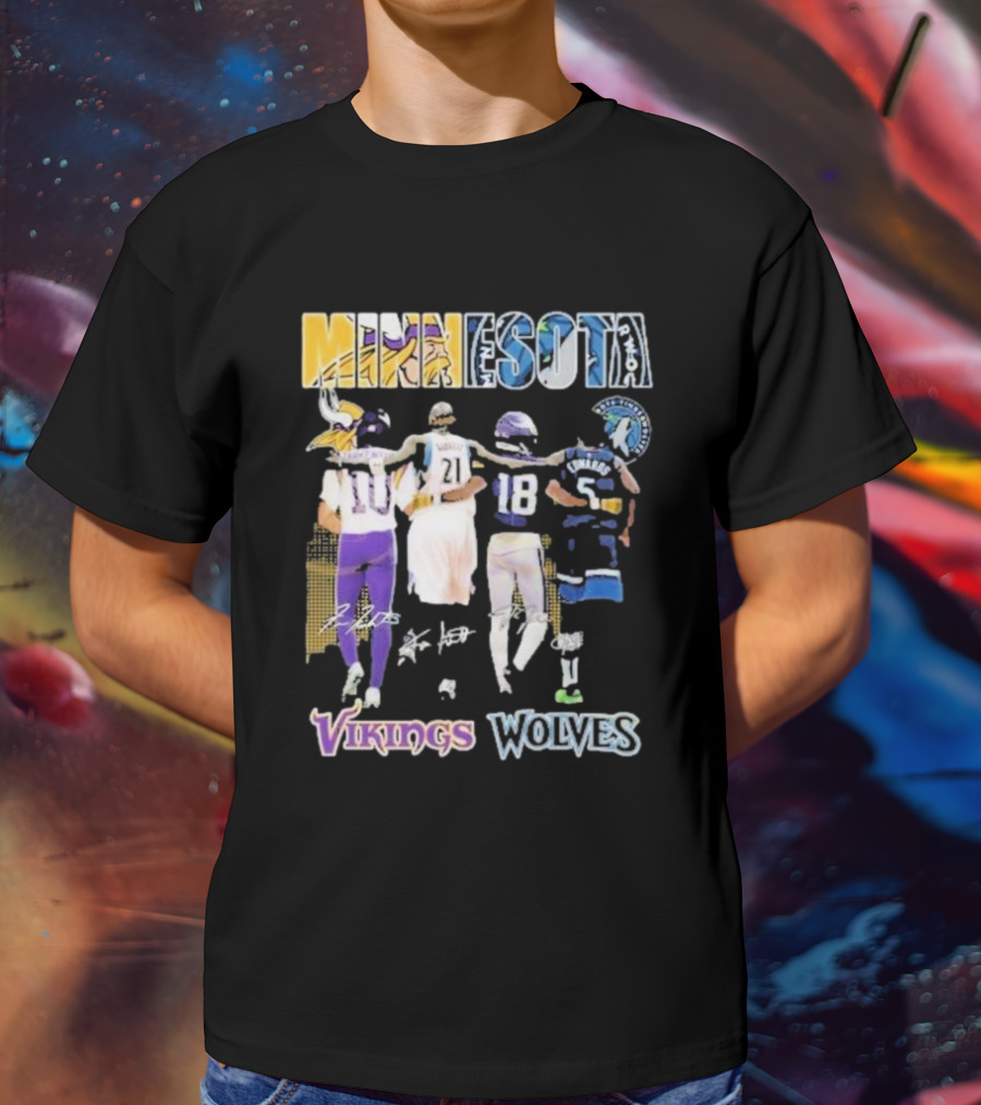Minnesota Vikings Wolves Signature Collaboration T-Shirt