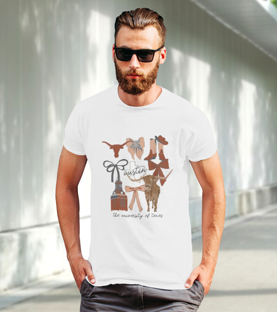 Austin Longhorns University Of Texas Icons And Symbols T-Shirt