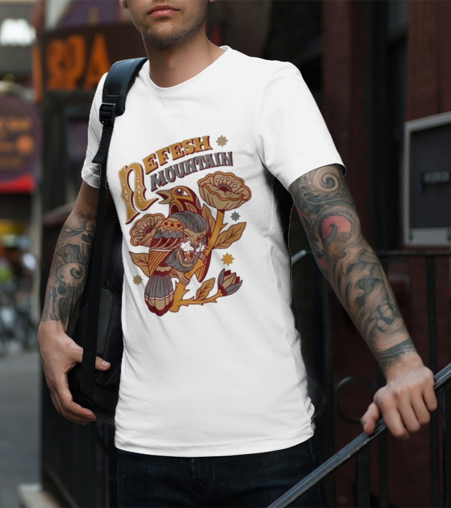 Nefesh Mountain Sparrow Vintage Floral Lion And Bird T-Shirt