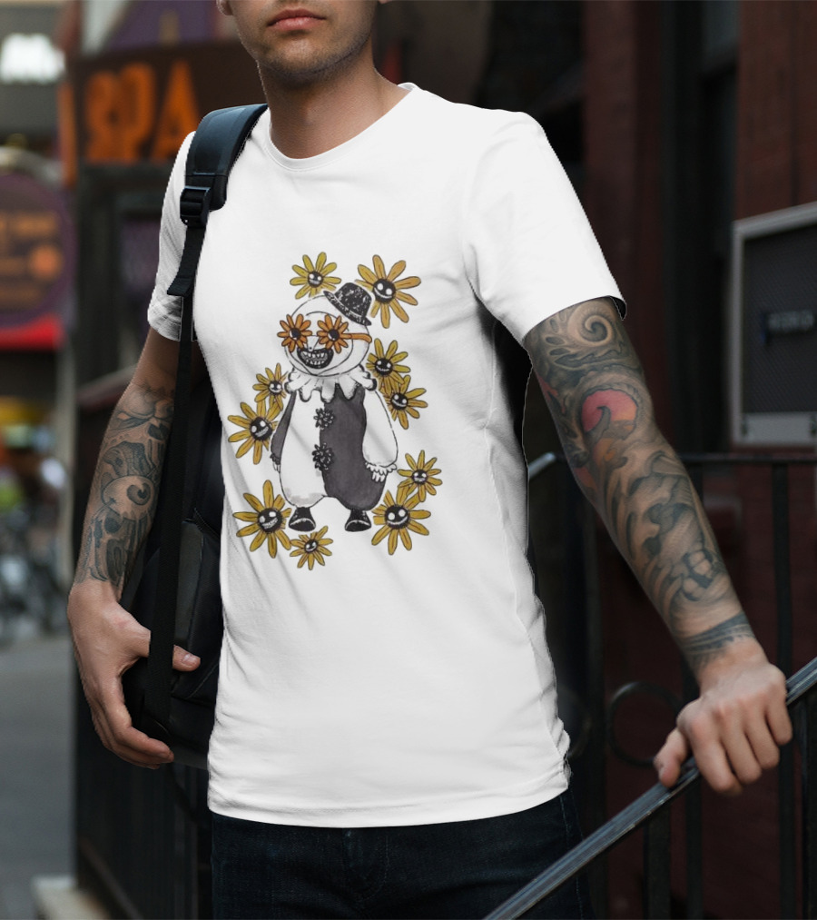 Terrifier 2 Chibi Art The Clown With Smiling Flowers T-Shirt