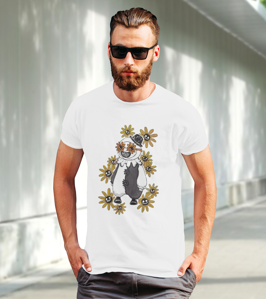 Terrifier 2 Chibi Art The Clown With Smiling Flowers T-Shirt