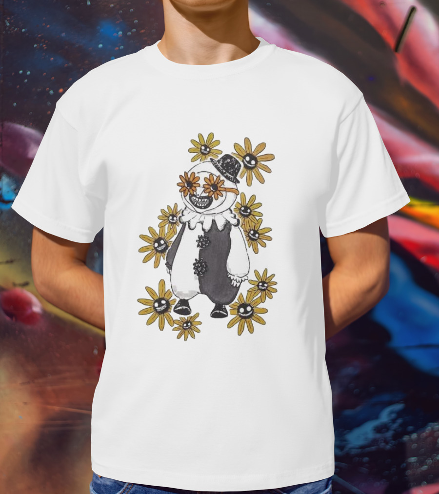Terrifier 2 Chibi Art The Clown With Smiling Flowers T-Shirt