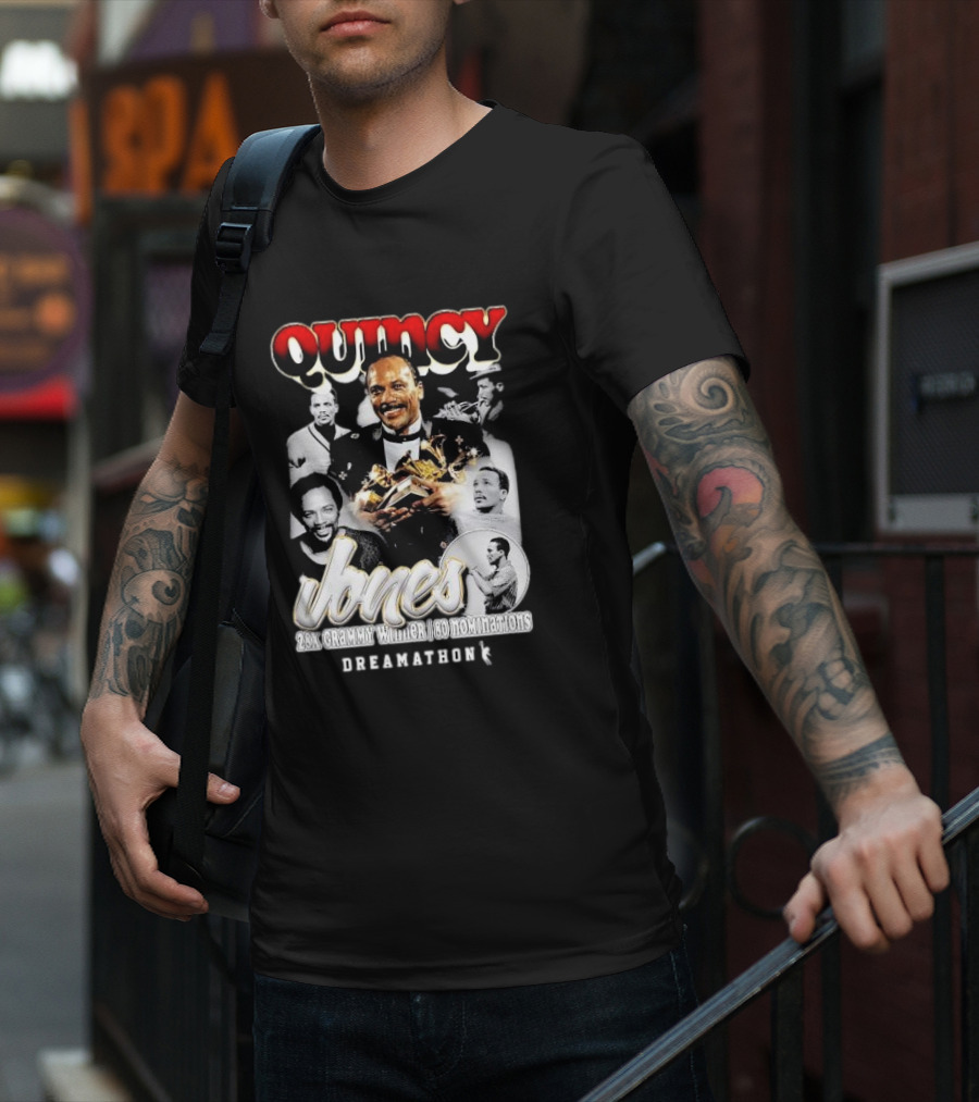 Quincy Jones Dreamathon 28x Grammy Winner 80 Nominations T-Shirt