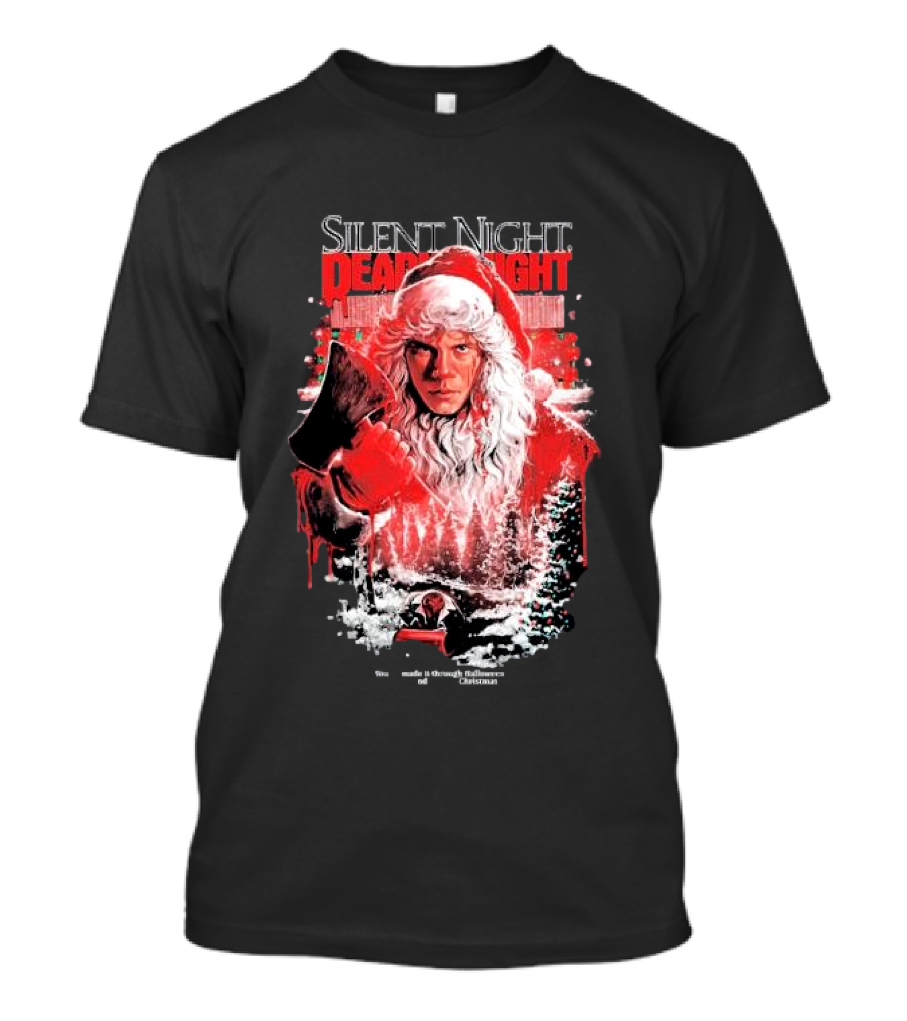 Silent Night Deadly Night Santa's Slay With Axe In Creepy Christmas Scene T-Shirt