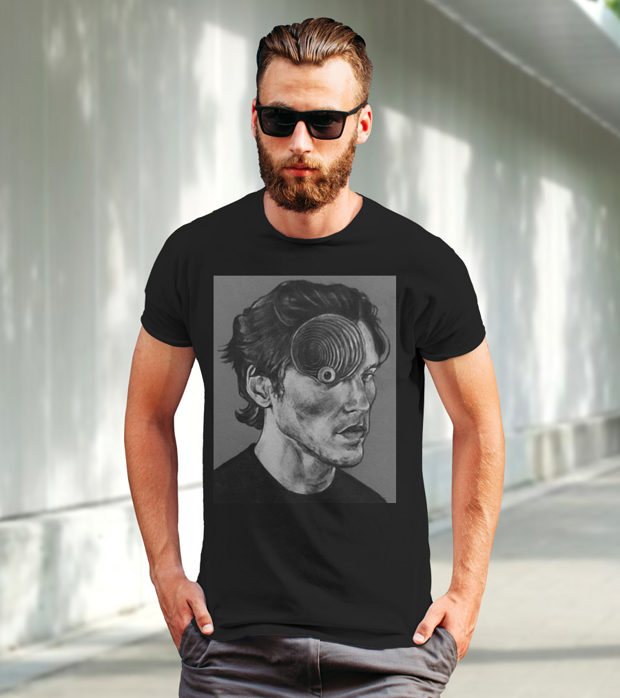 Ceo Of Jermart Jerma Uzumaki Manga Style Portrait Optical Illusion T-Shirt