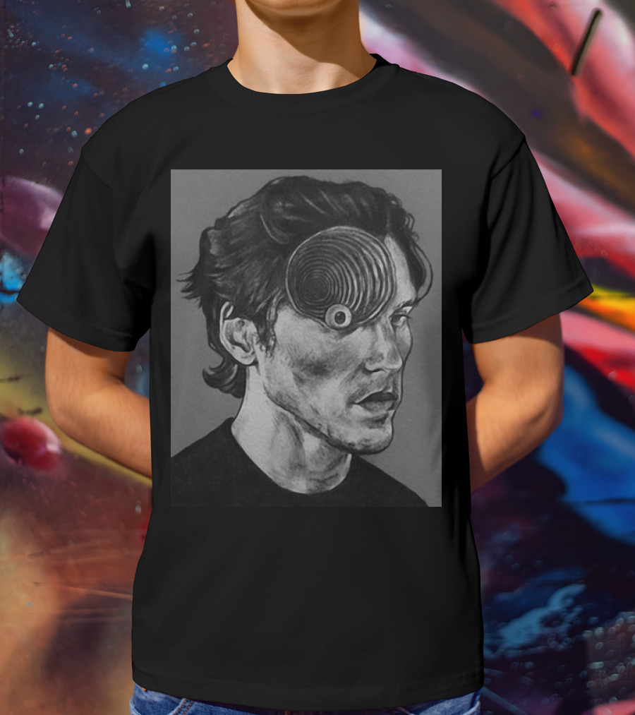 Ceo Of Jermart Jerma Uzumaki Manga Style Portrait Optical Illusion T-Shirt