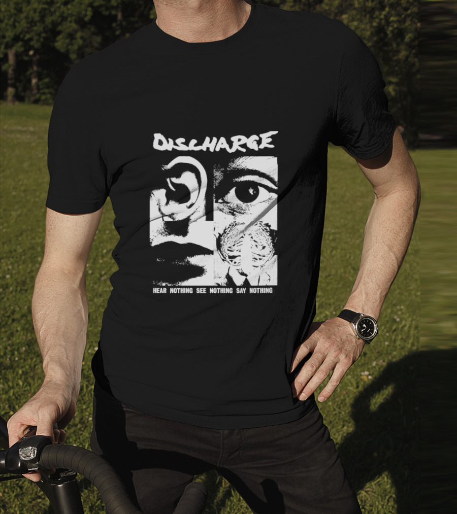 Discharge Hear Nothing See Nothing Say Nothing Band Iconic T-Shirt