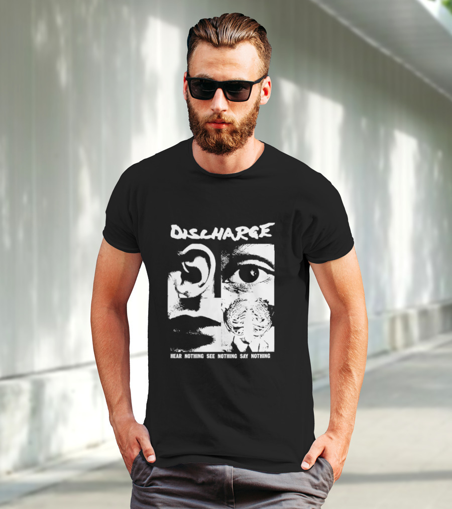 Discharge Hear Nothing See Nothing Say Nothing Band Iconic T-Shirt