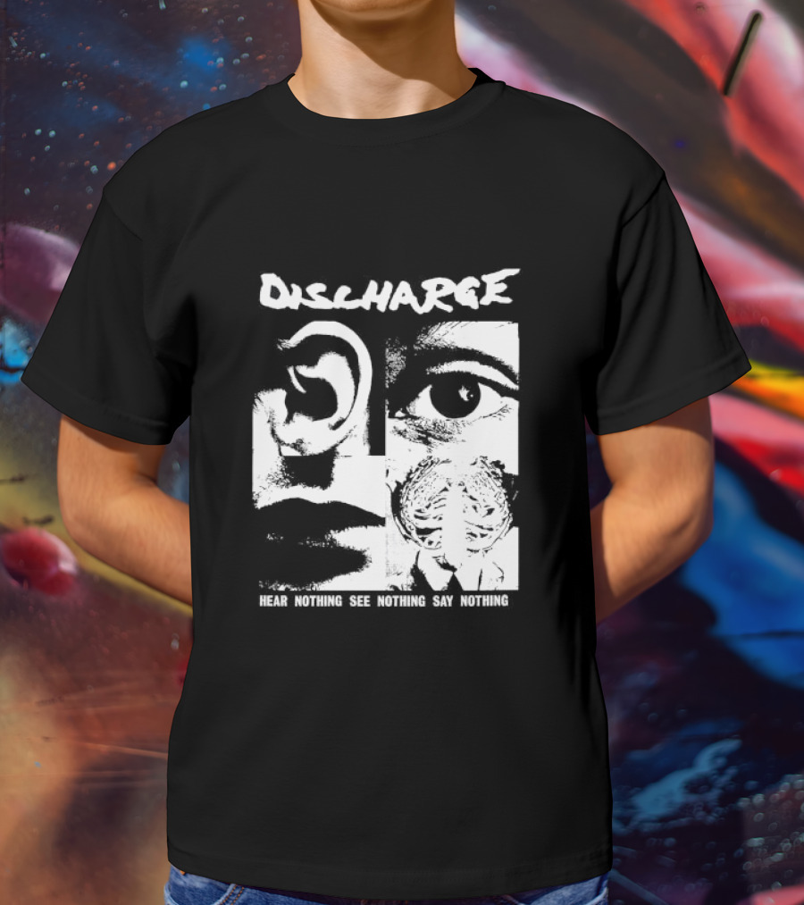 Discharge Hear Nothing See Nothing Say Nothing Band Iconic T-Shirt