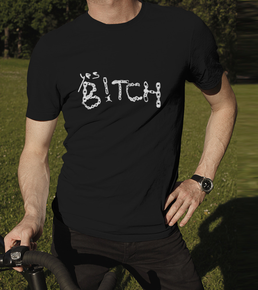 John Summit Yes Btch Chain Lettering T-Shirt