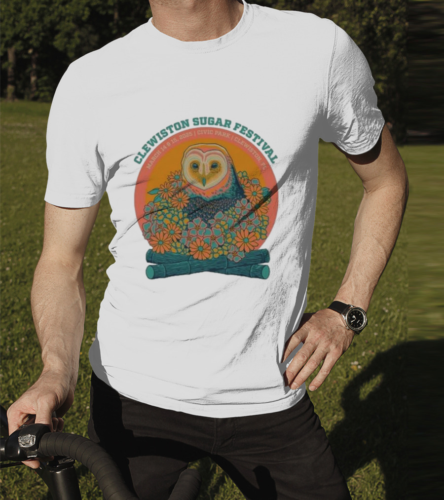 Clewiston Sugar Festival March 14-15 2025 Civic Park Clewiston FL Owl And Flowers T-Shirt