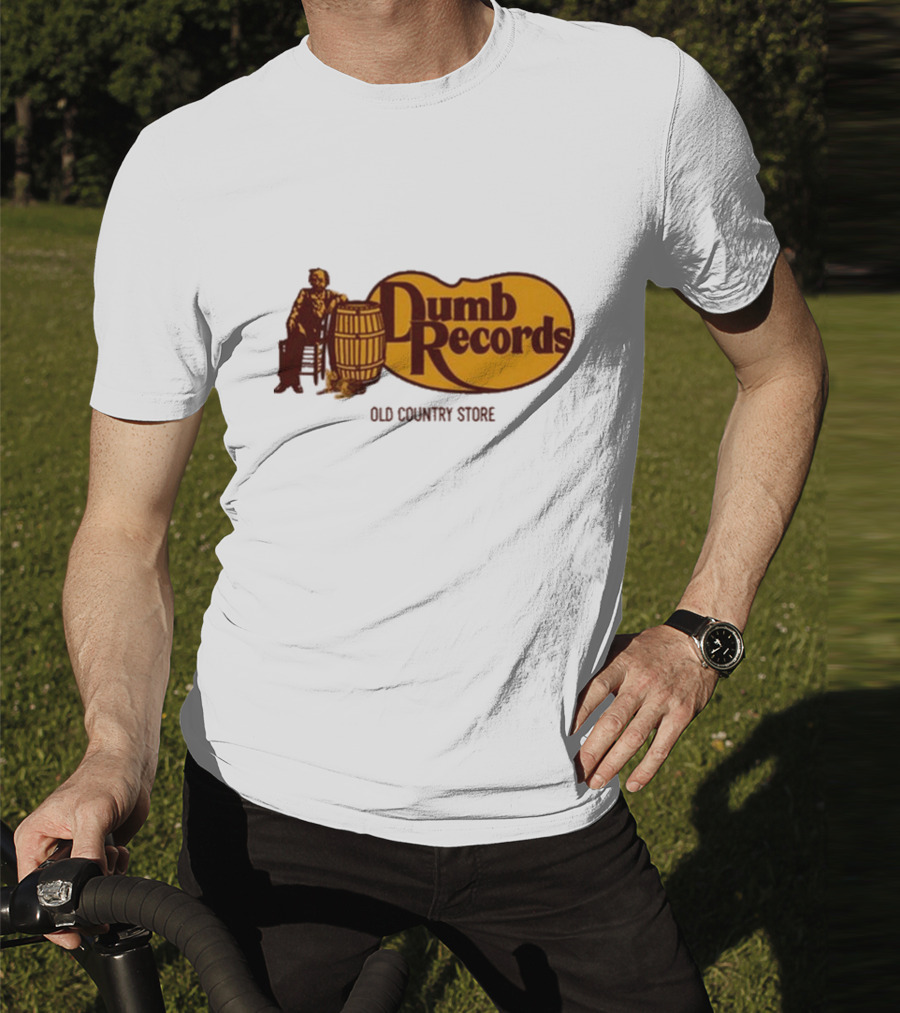 Dumb Records Old Country Store Barrel And Seated Figure T-Shirt