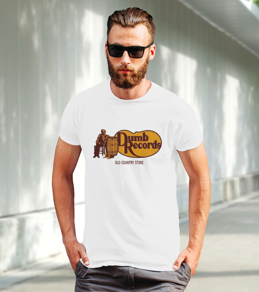 Dumb Records Old Country Store Barrel And Seated Figure T-Shirt