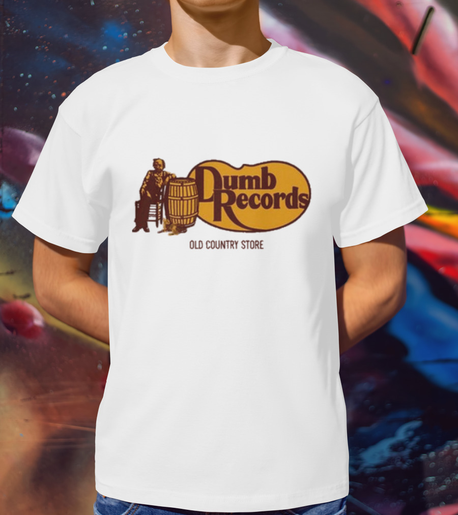 Dumb Records Old Country Store Barrel And Seated Figure T-Shirt