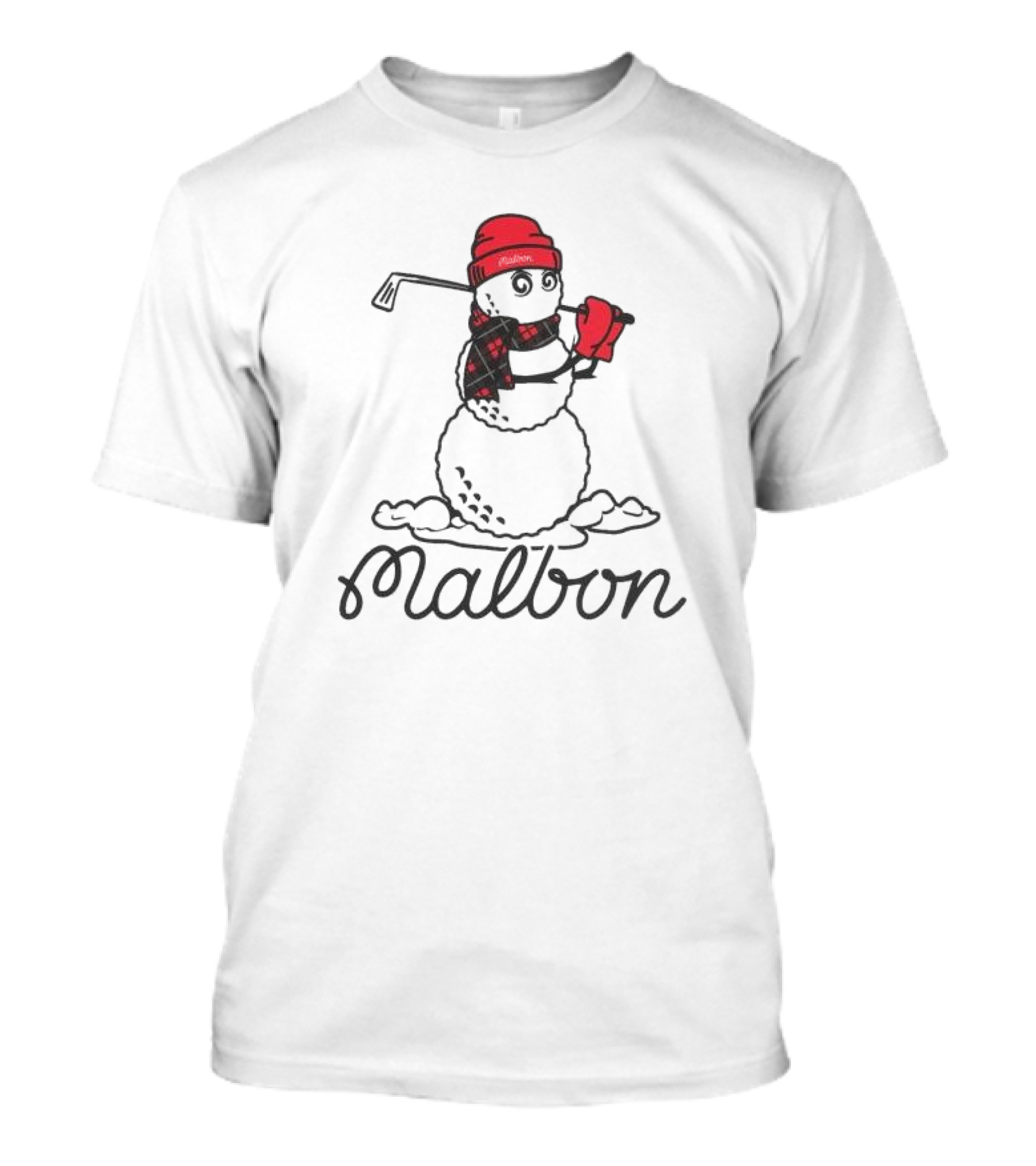 Malbon Snowman Golf Winter Hat Scarf T-Shirt