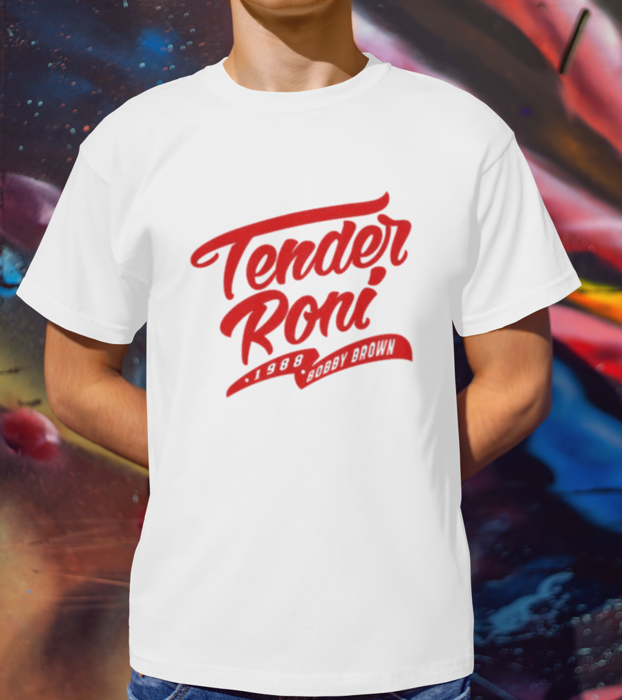 Tender Roni 1988 Bobby Brown Bold Red Lettering T-Shirt