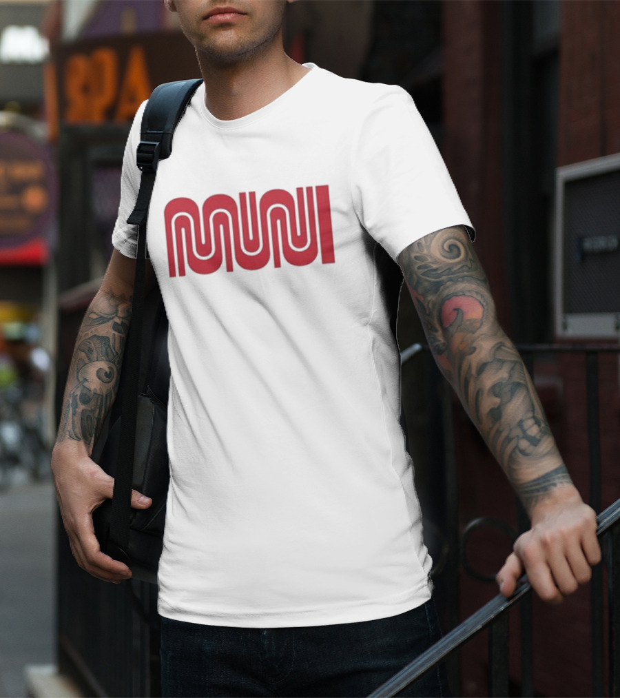 Muni Red Logo Ringer T-Shirt