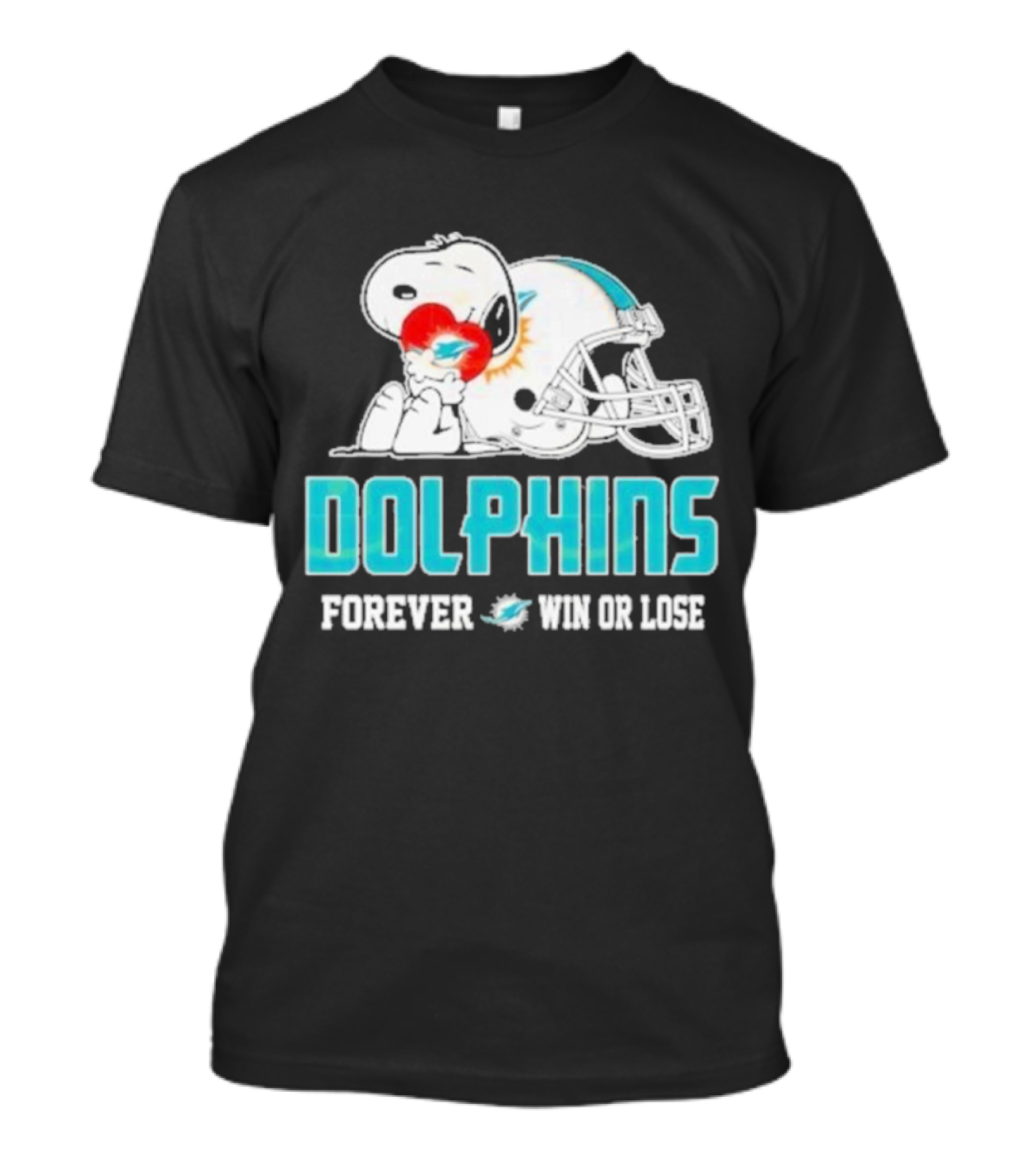 Dolphins Forever Win Or Lose Snoopy Miami Helmet T-Shirt