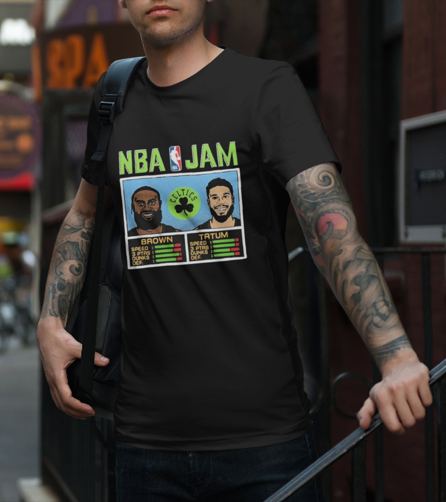 Nba Jam Celtics Brown Tatum Stats T-Shirt