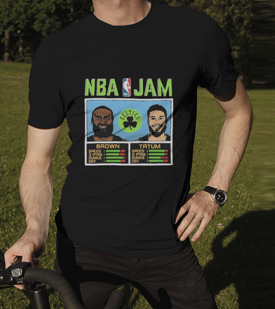 Nba Jam Celtics Brown Tatum Stats T-Shirt