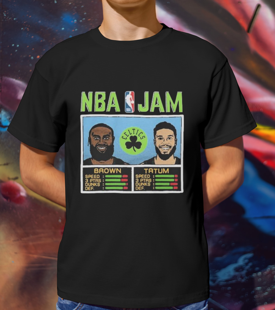 Nba Jam Celtics Brown Tatum Stats T-Shirt