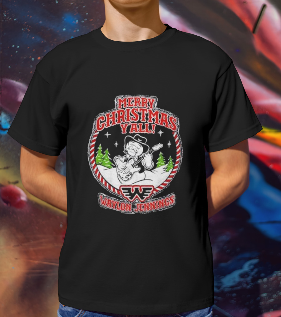 Merry Christmas Y'all Waylon Jennings T-Shirt