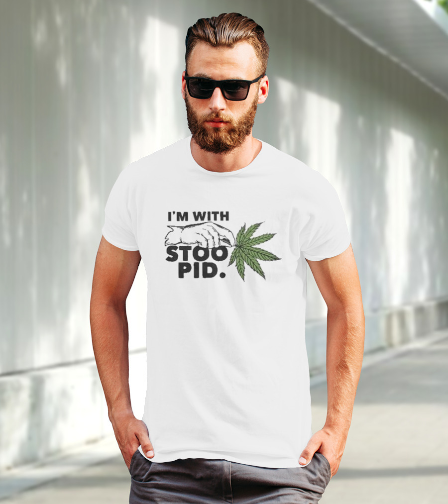 I'm With Stoopid Leaf Hand Graphic Visage T-Shirt