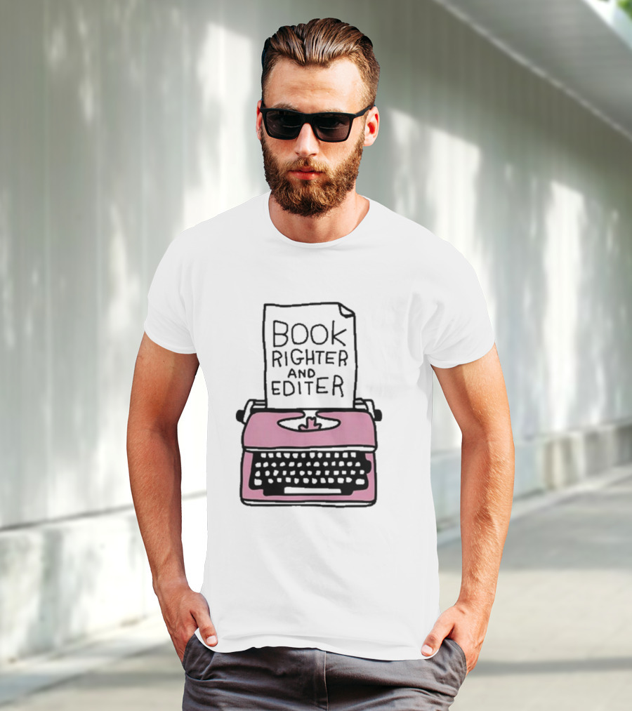 Book Righter And Editer Typo Pink Typewriter T-Shirt