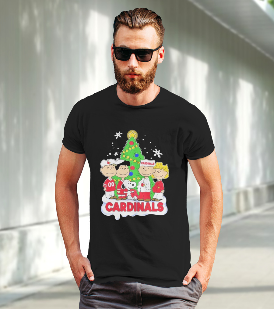 Arizona Cardinals Snoopy Christmas Peanuts Characters Cardinals Fans T-Shirt