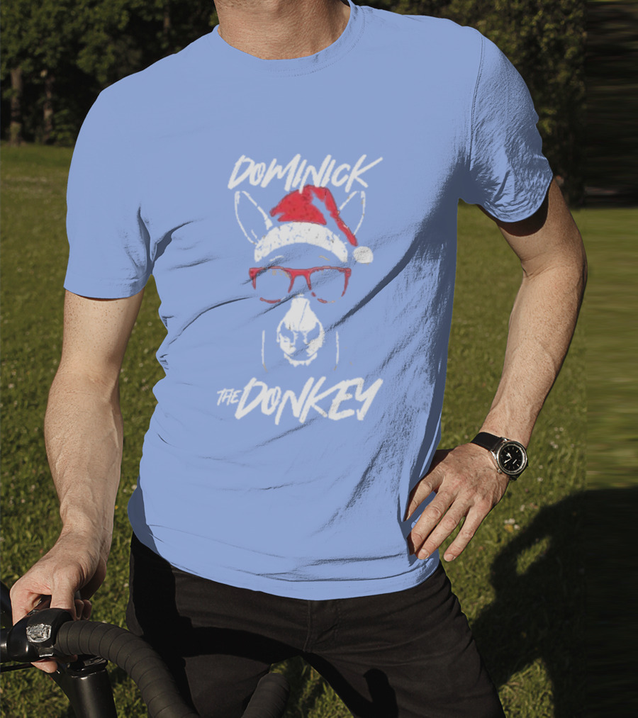Dominick The Donkey Santa Hat Christmas Holiday T-Shirt
