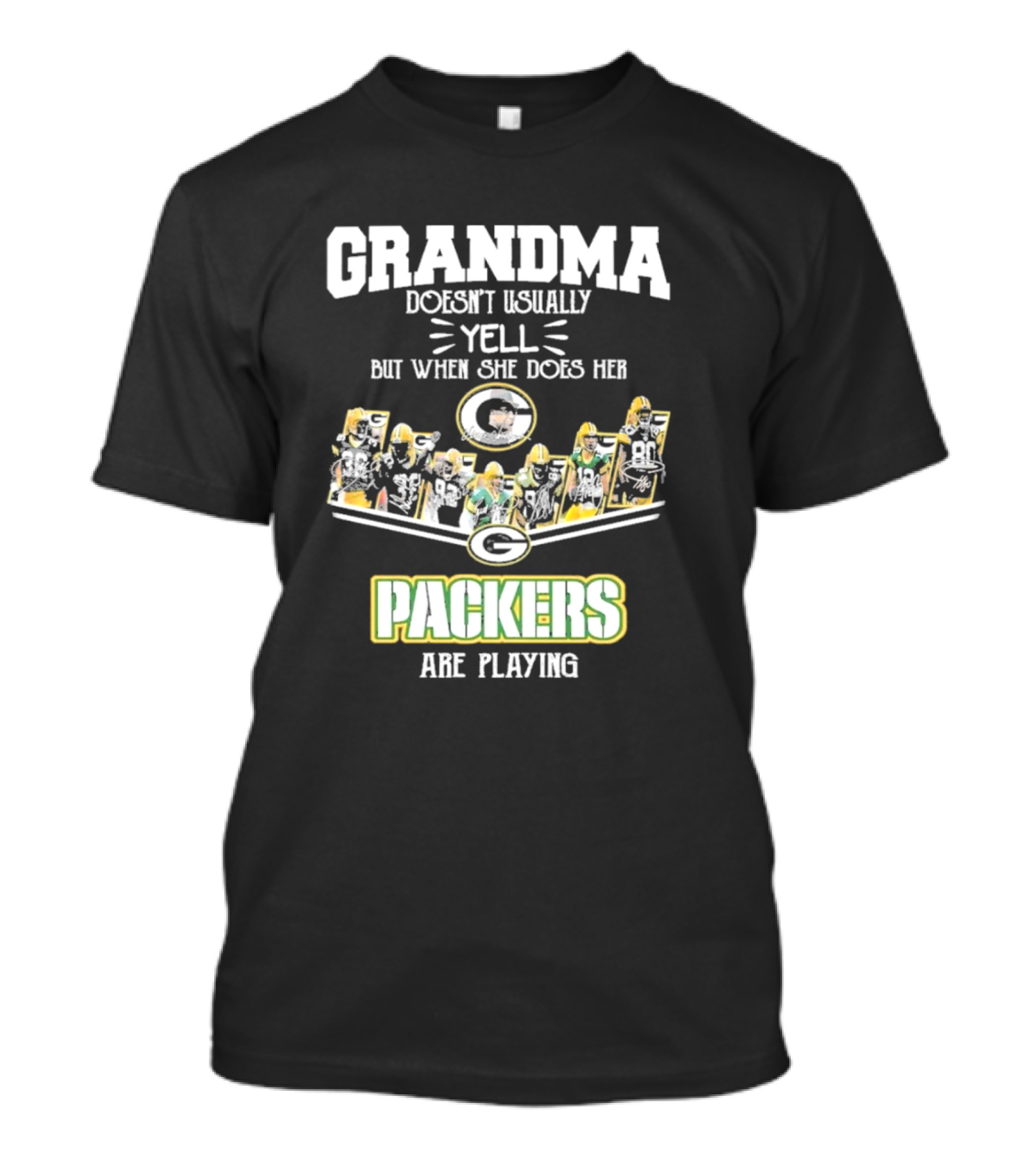 Grandma Usually Yell Green Bay Packers Playing T-Shirt
