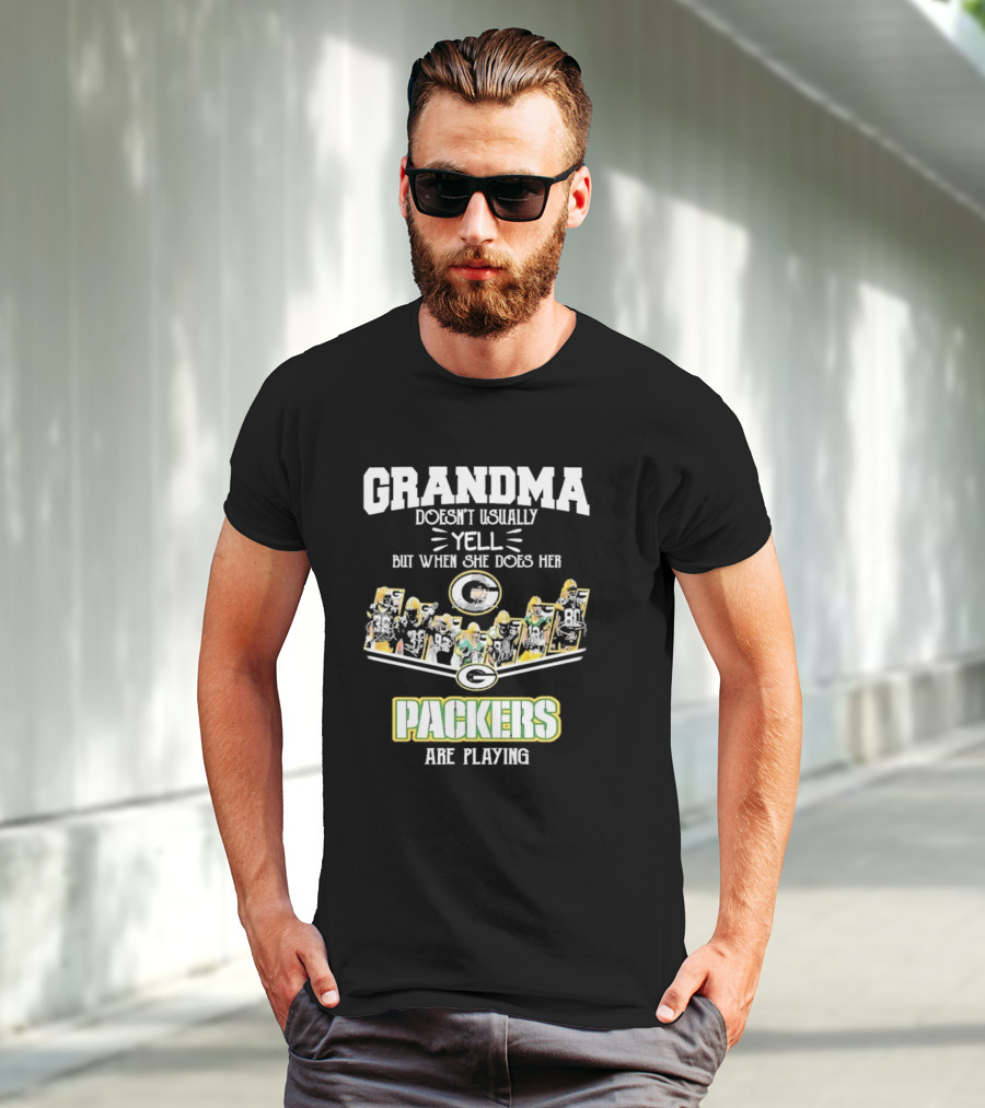 Grandma Usually Yell Green Bay Packers Playing T-Shirt